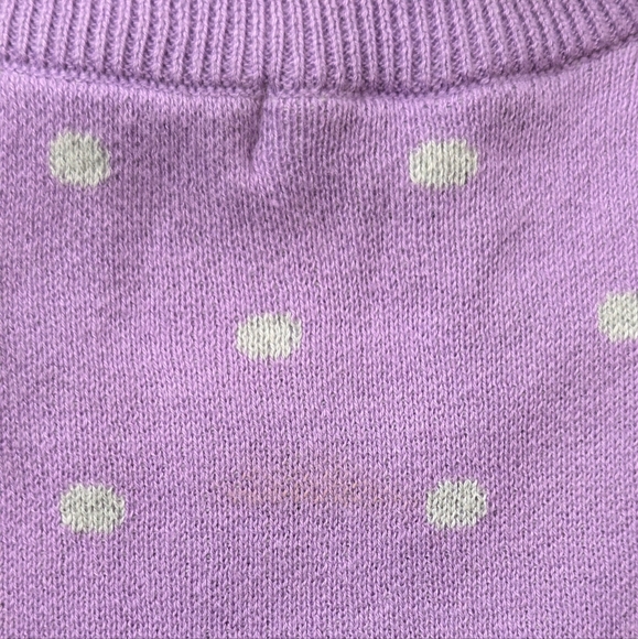 Liz Claiborne Sweater Purple with Gray Dots Sz Medium - Picture 7 of 12